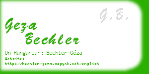 geza bechler business card